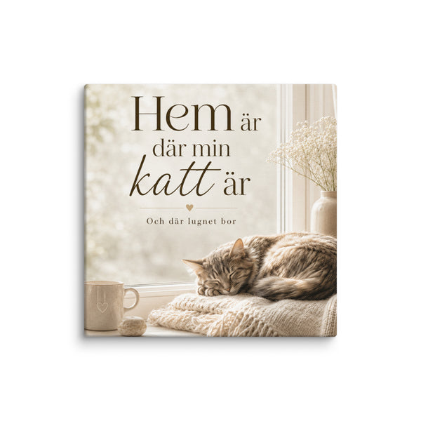 Canvastavla – Hem är där min katt är