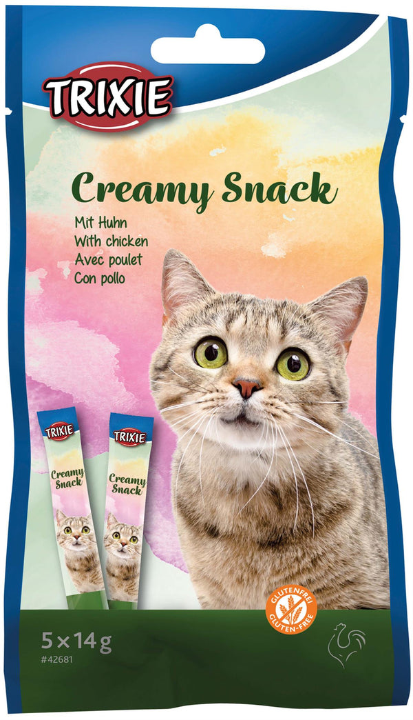 Creamy Snacks till katt – Kyckling, 5 × 14 g