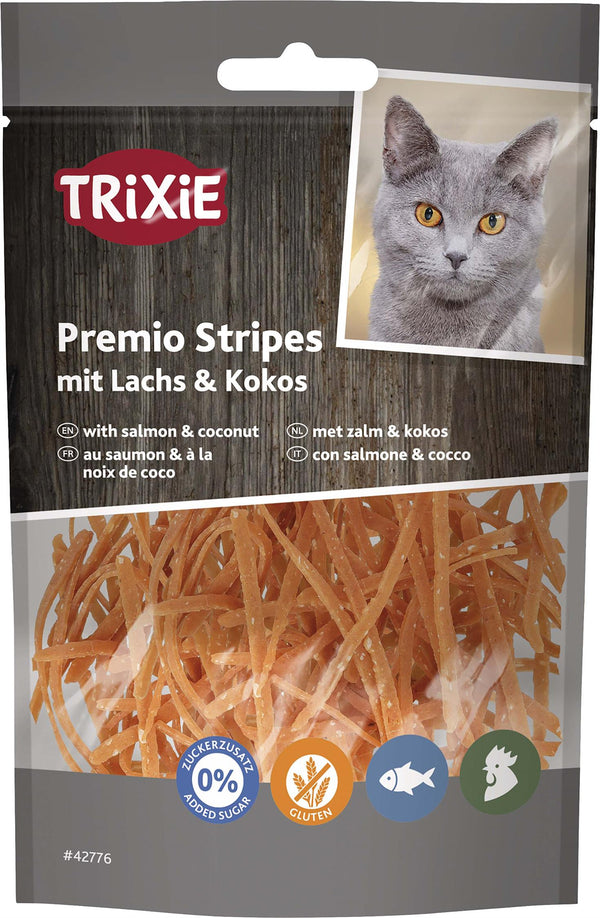 PREMIO Stripes med lax & kokos, 50 g
